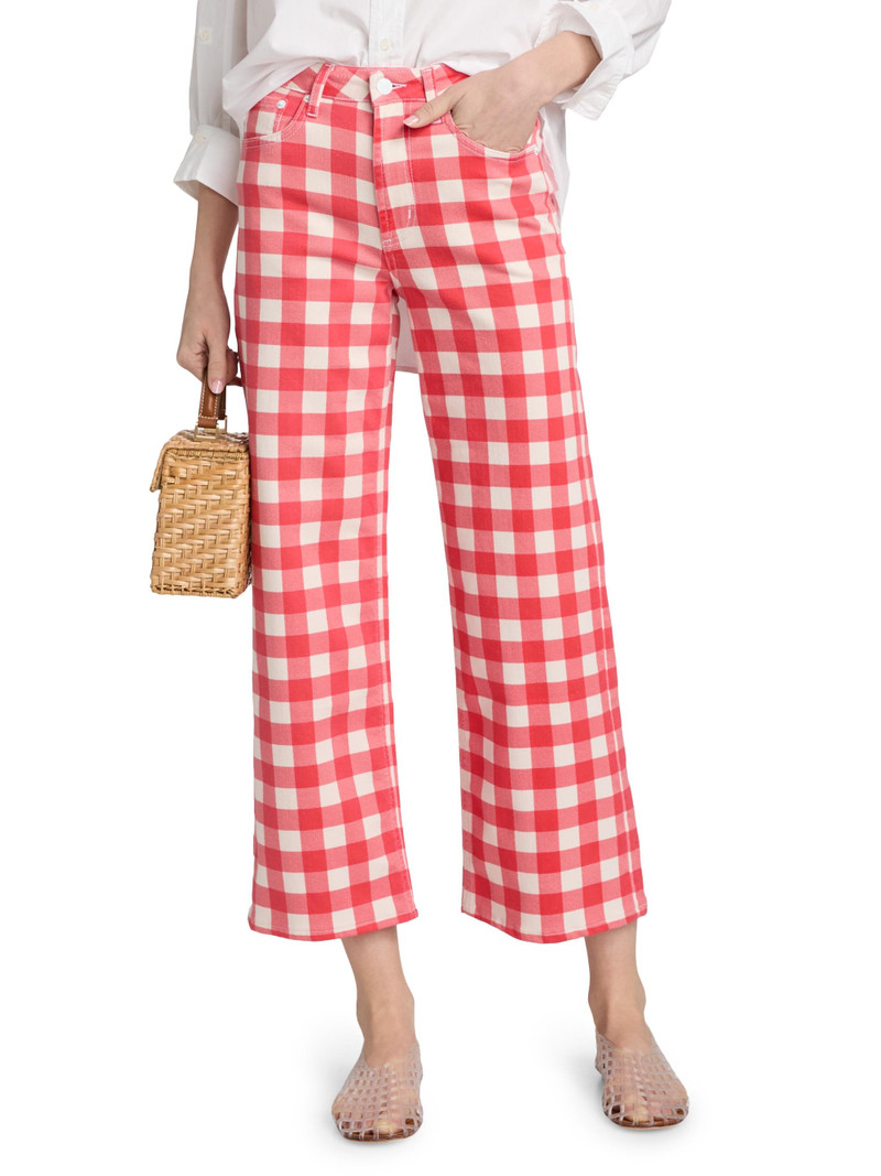 Women's Getty Gingham Wide-Leg Crop Jeans - Tomato Gingham 3