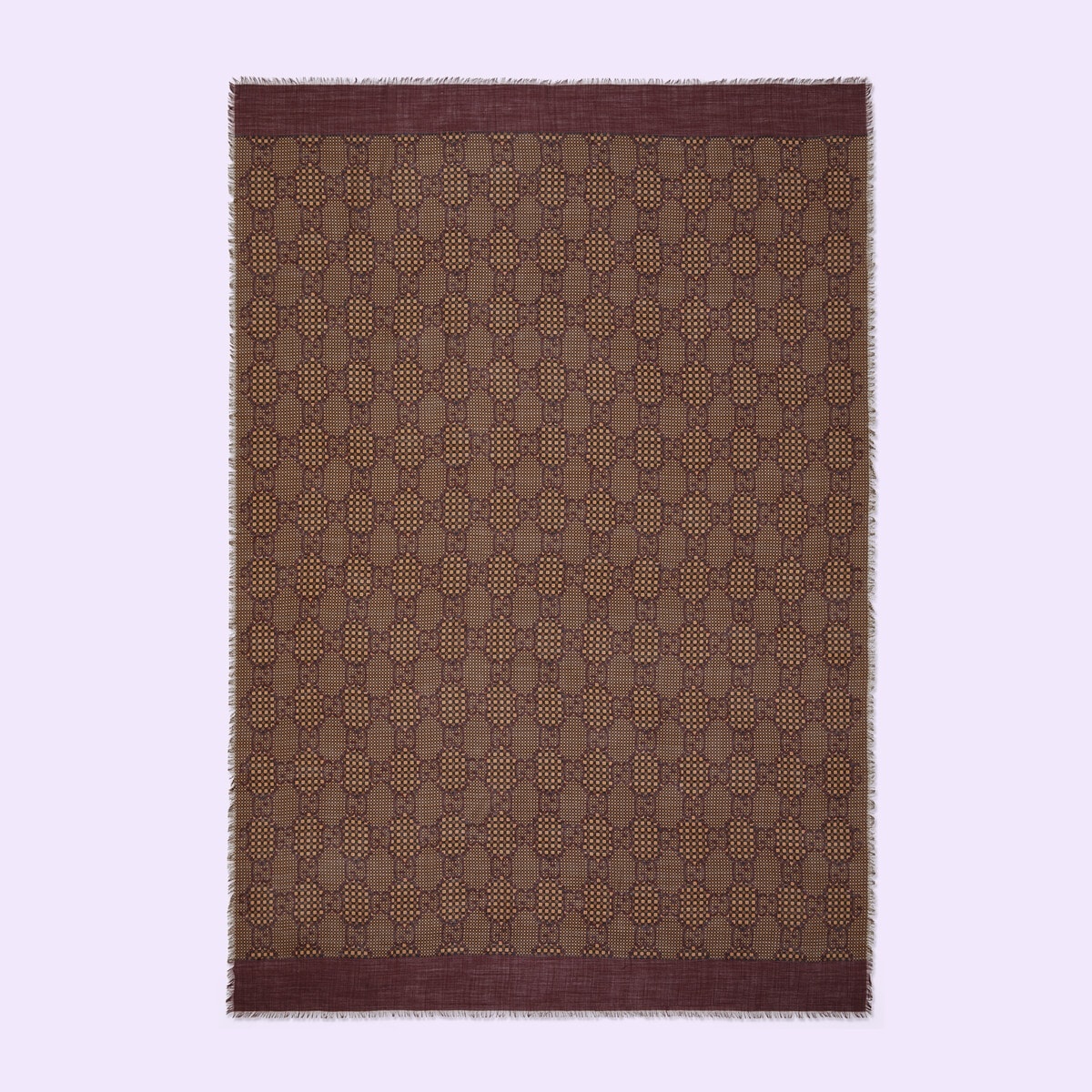 GG print wool silk stole - 2