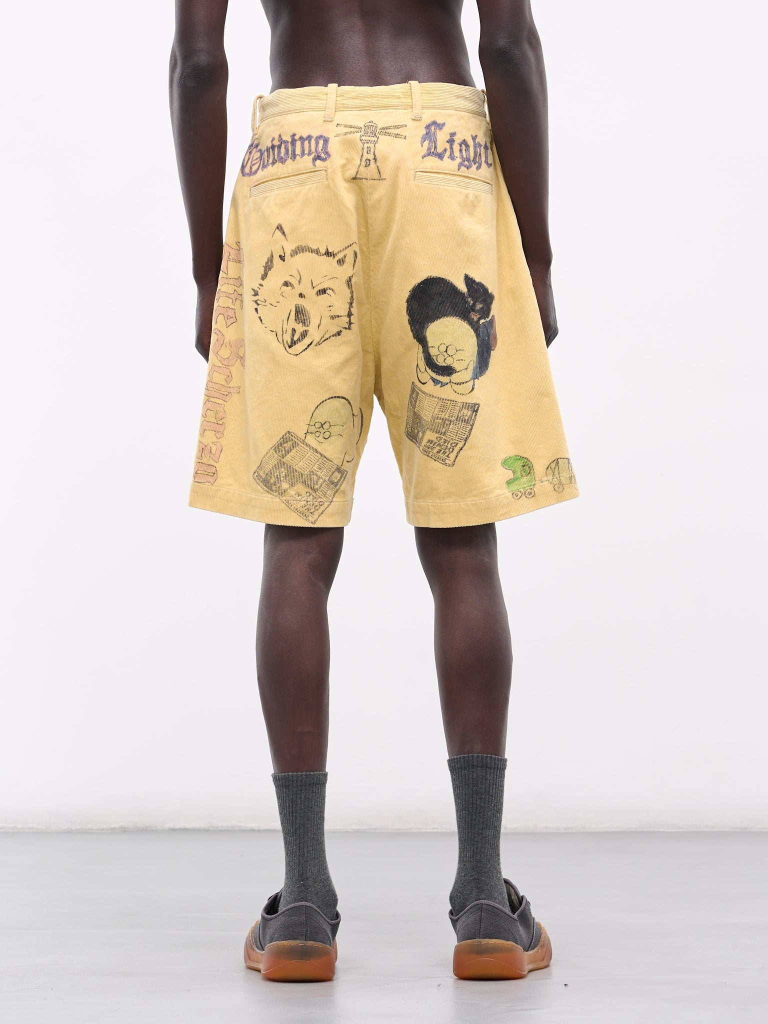 'Memorial Paint' Baggy Corduroy Shorts - 3