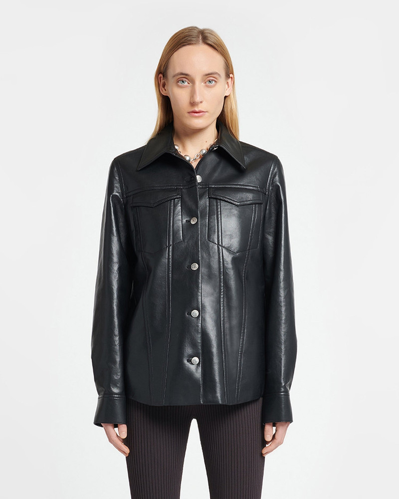Regenerated Leather Overshirt 1