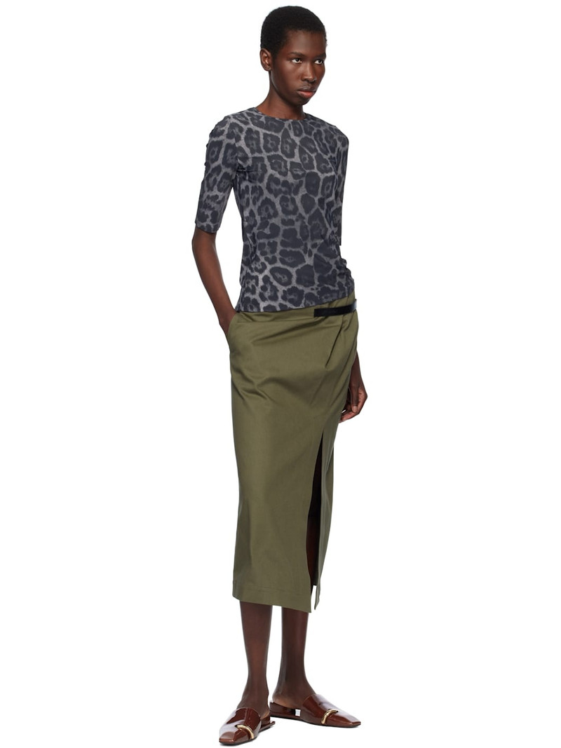 Stella McCartney Gray Leopard Print T-shirt outlook