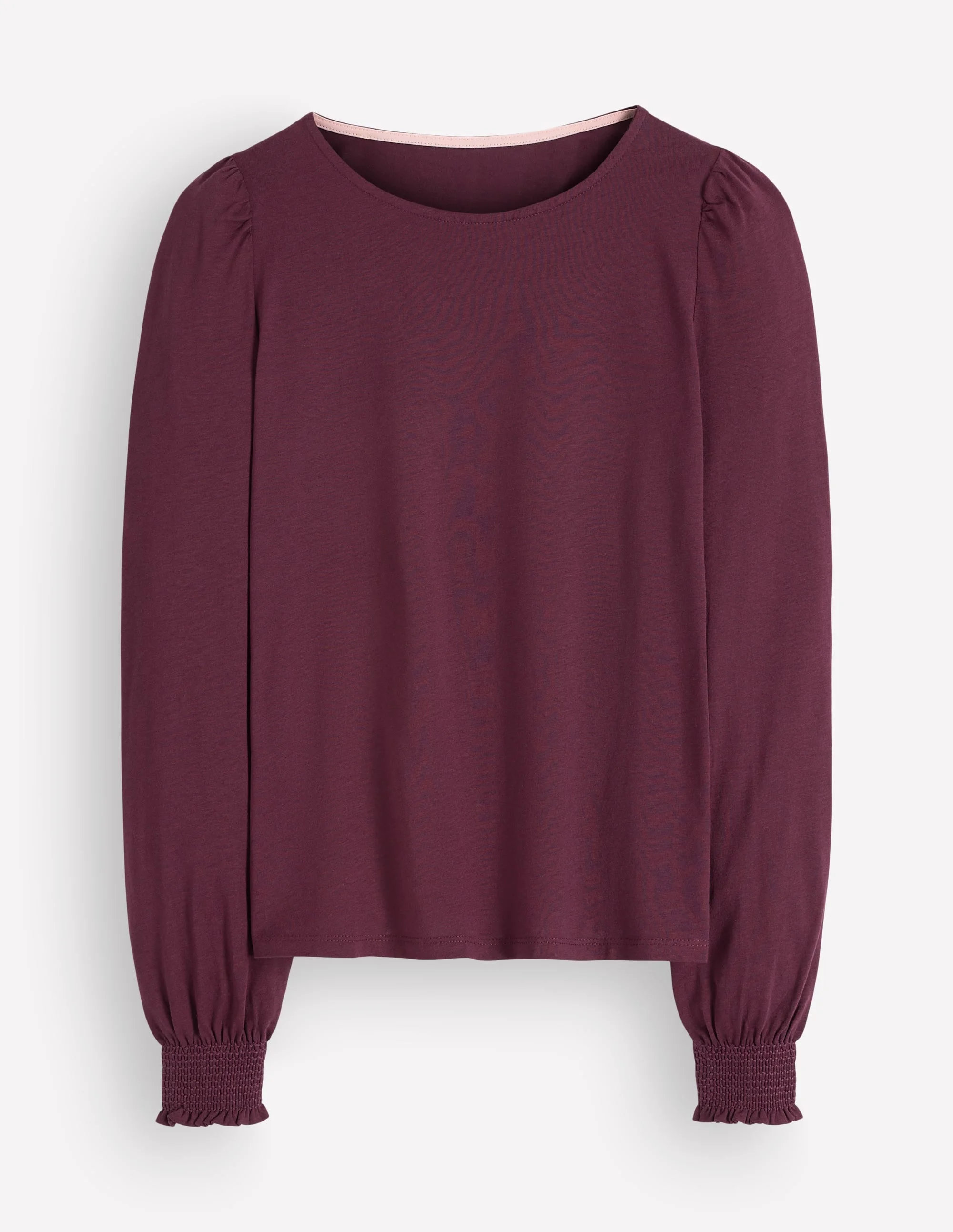 Smocked Cuff Supersoft Top-Dark Cherry - 1
