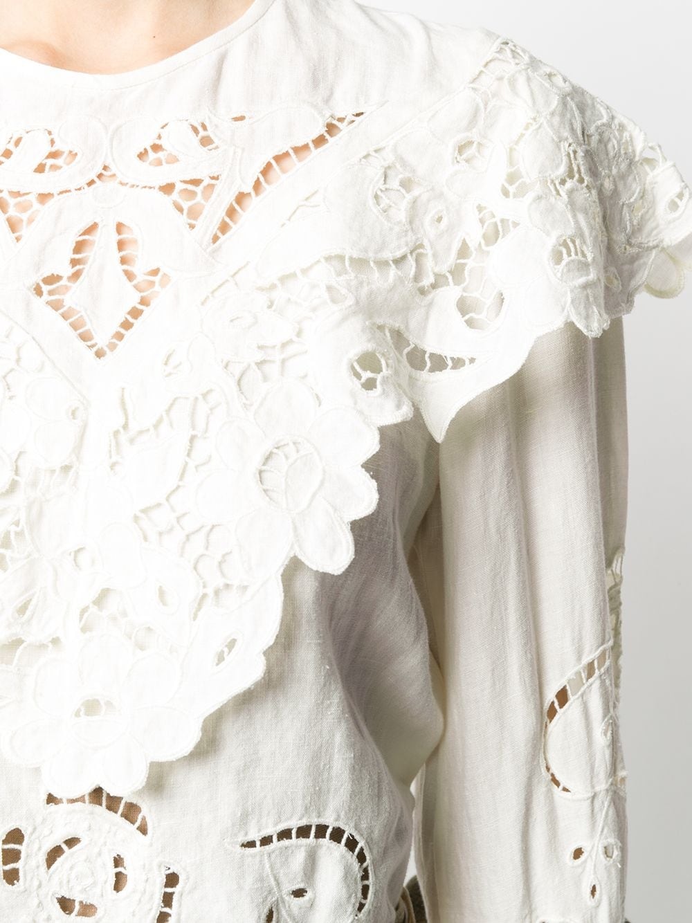 lace-detail ruffled blouse - 5