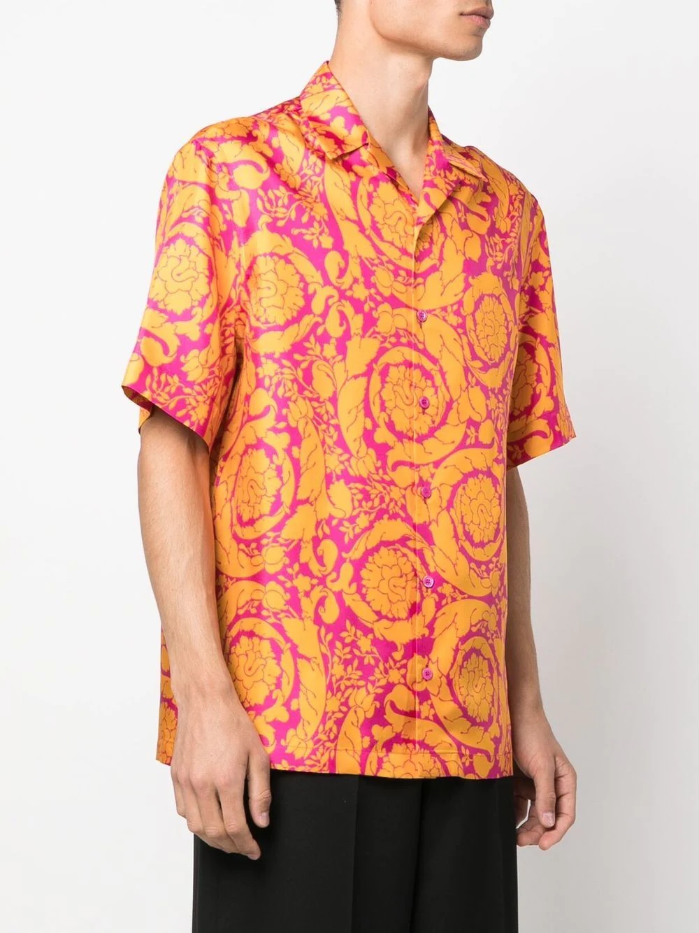 Barocco-print silk shirt - 3