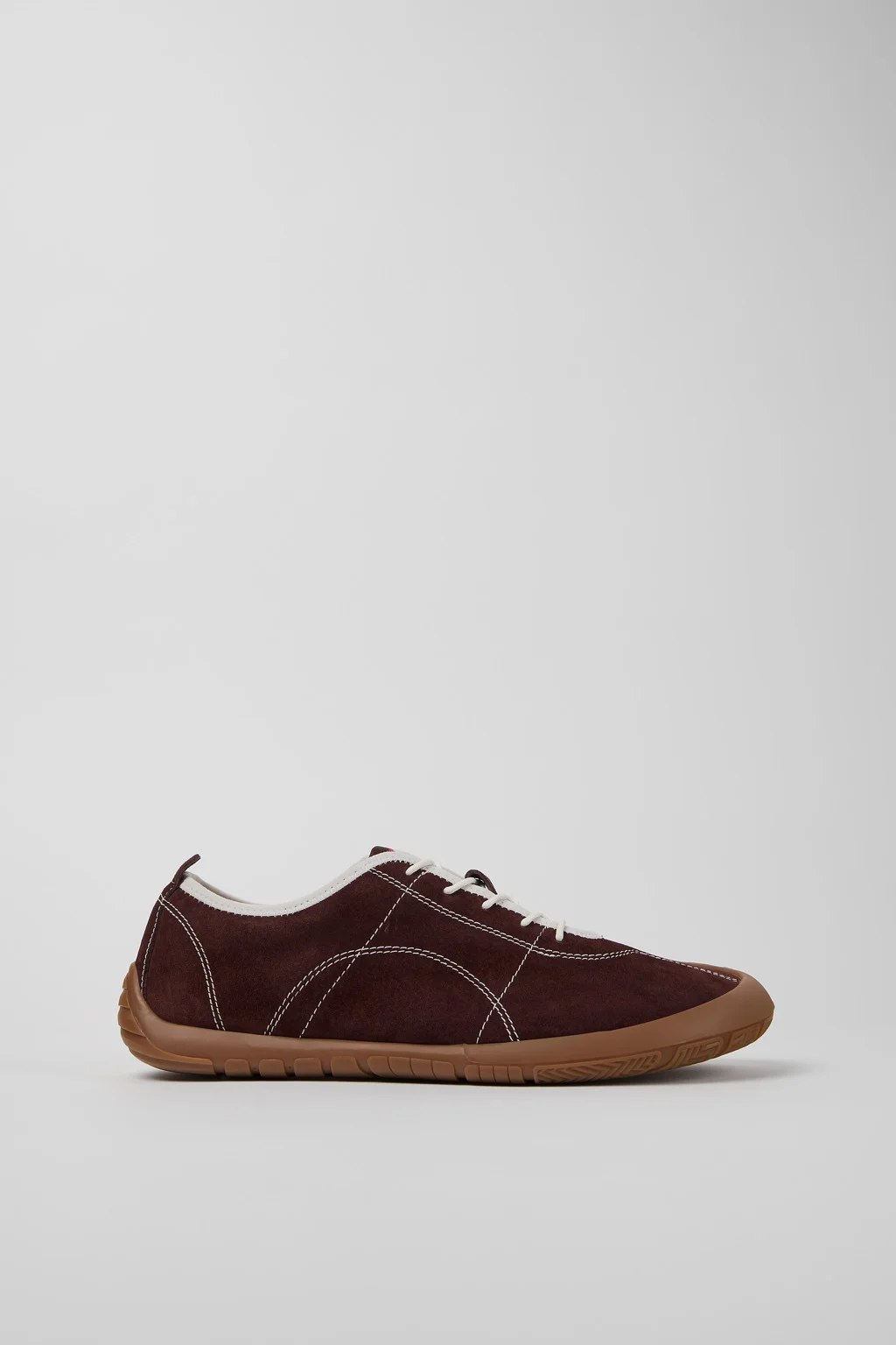 Burgundy Nubuck Sneakers for Men. - 1