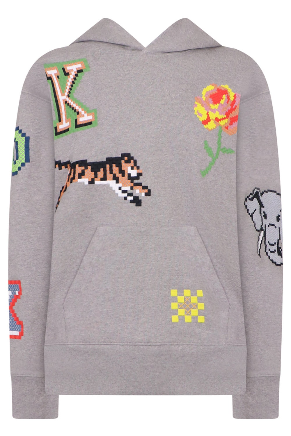 PIXEL OVERSIZE HOODIE | PEARL GREY - 1
