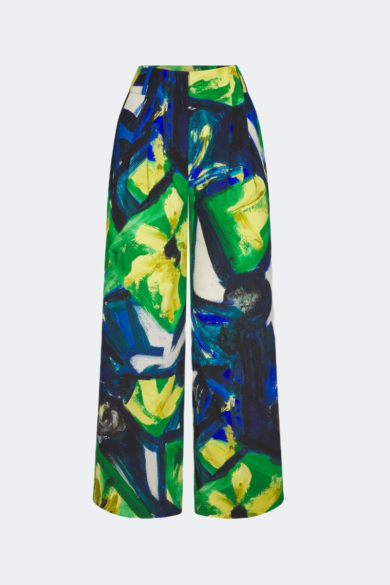Bloo Crepe Pant in Large Abstract Floral 1