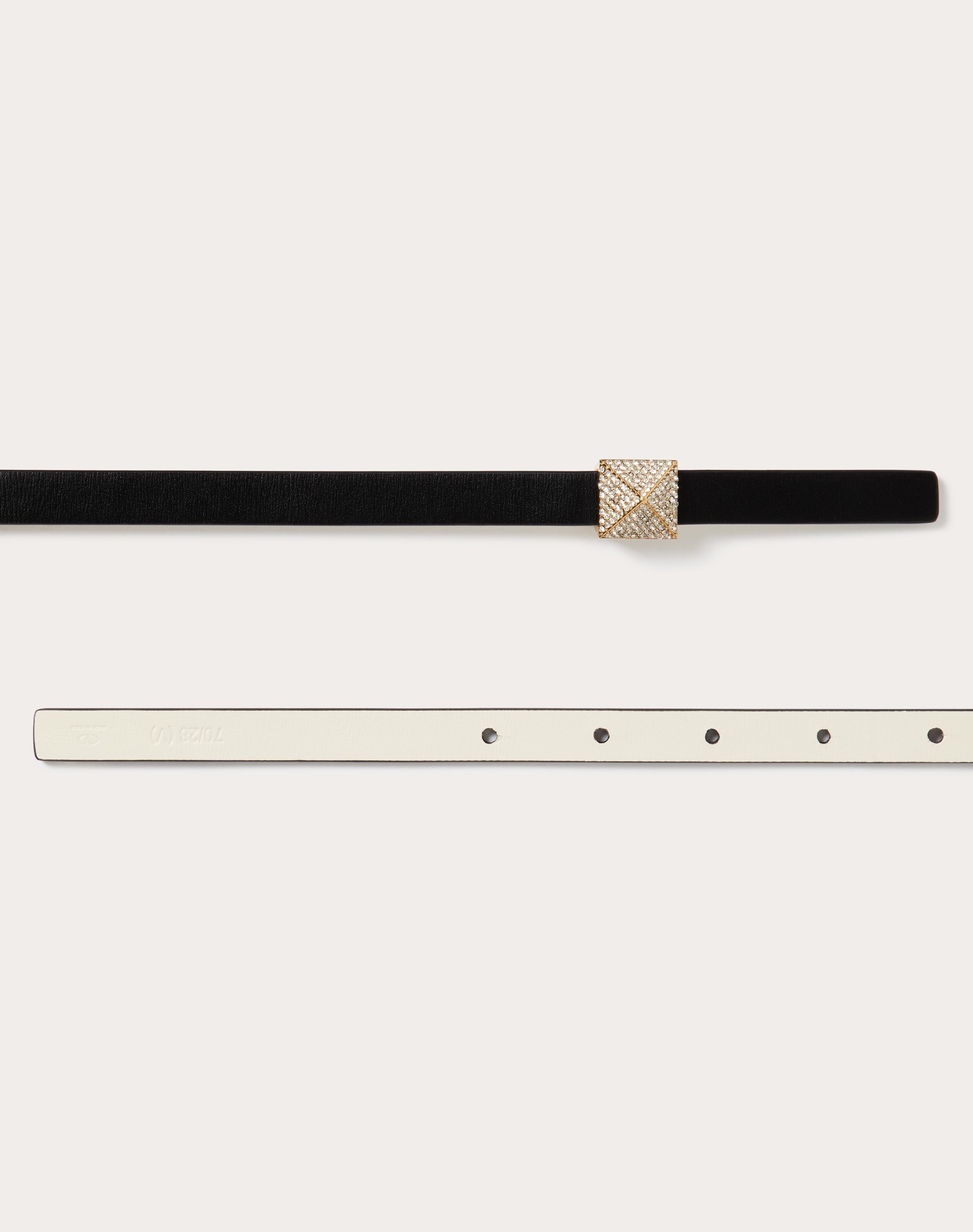 ONE STUD REVERSIBLE SHINY CALFSKIN BELT 12MM - 3