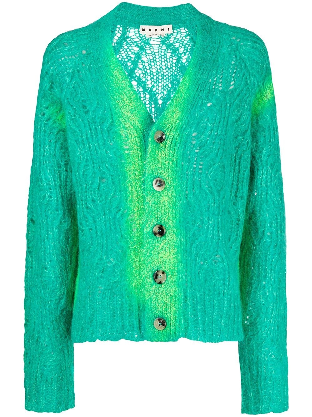 gradient-effect V-neck cardigan - 1