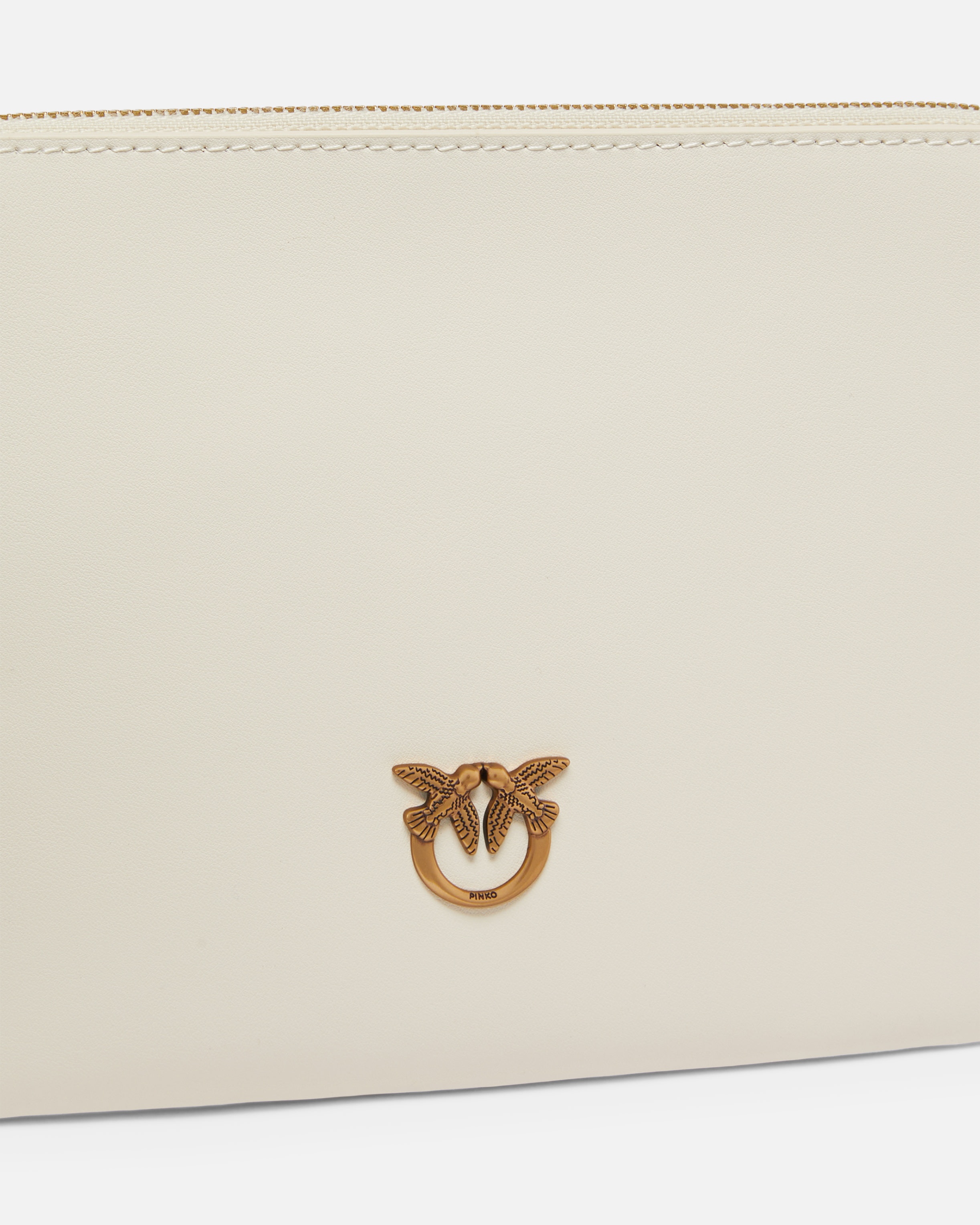 SQUARE LEATHER WRIST CLUTCH BAG WITH BIRD LOGO - 3