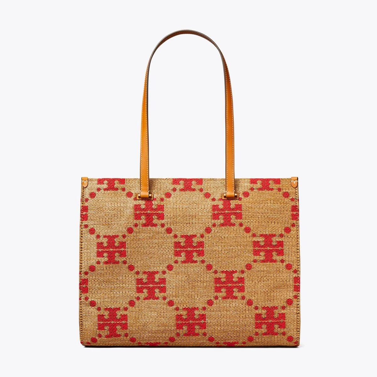 T Monogram Woven Tote - 1