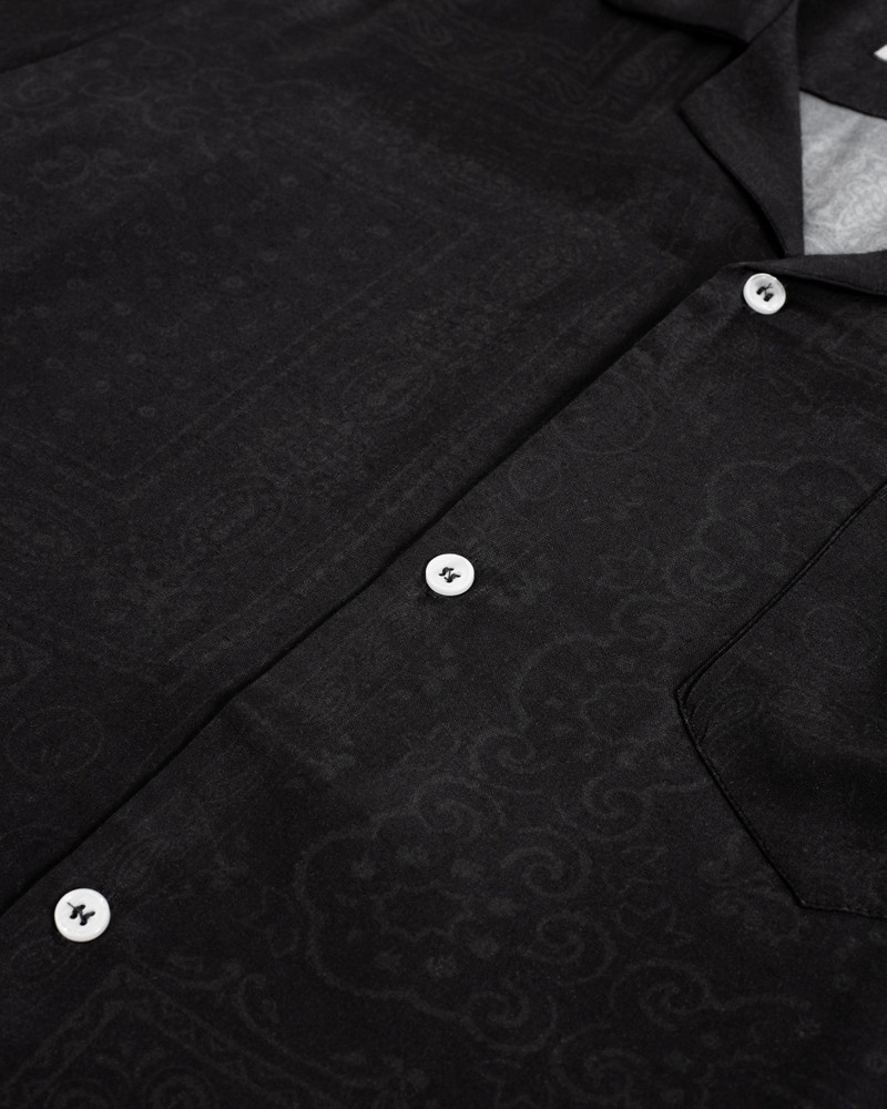 Black Tonal Bandana Camp Shirt 3