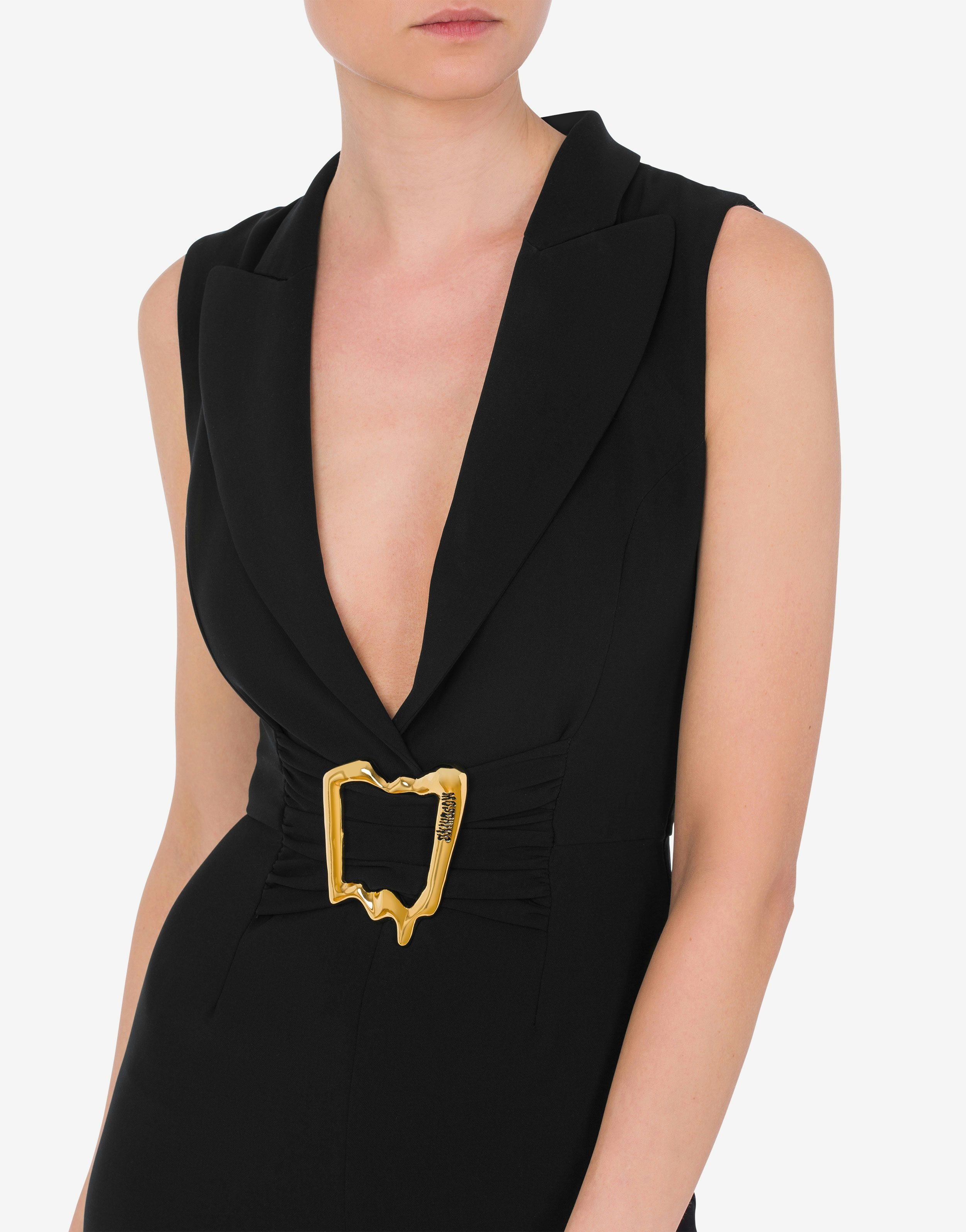 MORPHED BUCKLE STRETCH CRÊPE JUMPSUIT - 4