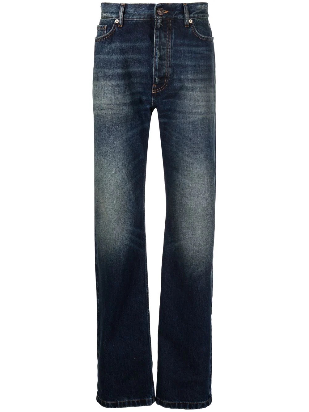 faded-effect straight-leg jeans - 1