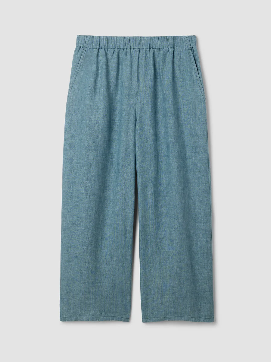 Washed Organic Linen Délavé Wide-Leg Pant - 1