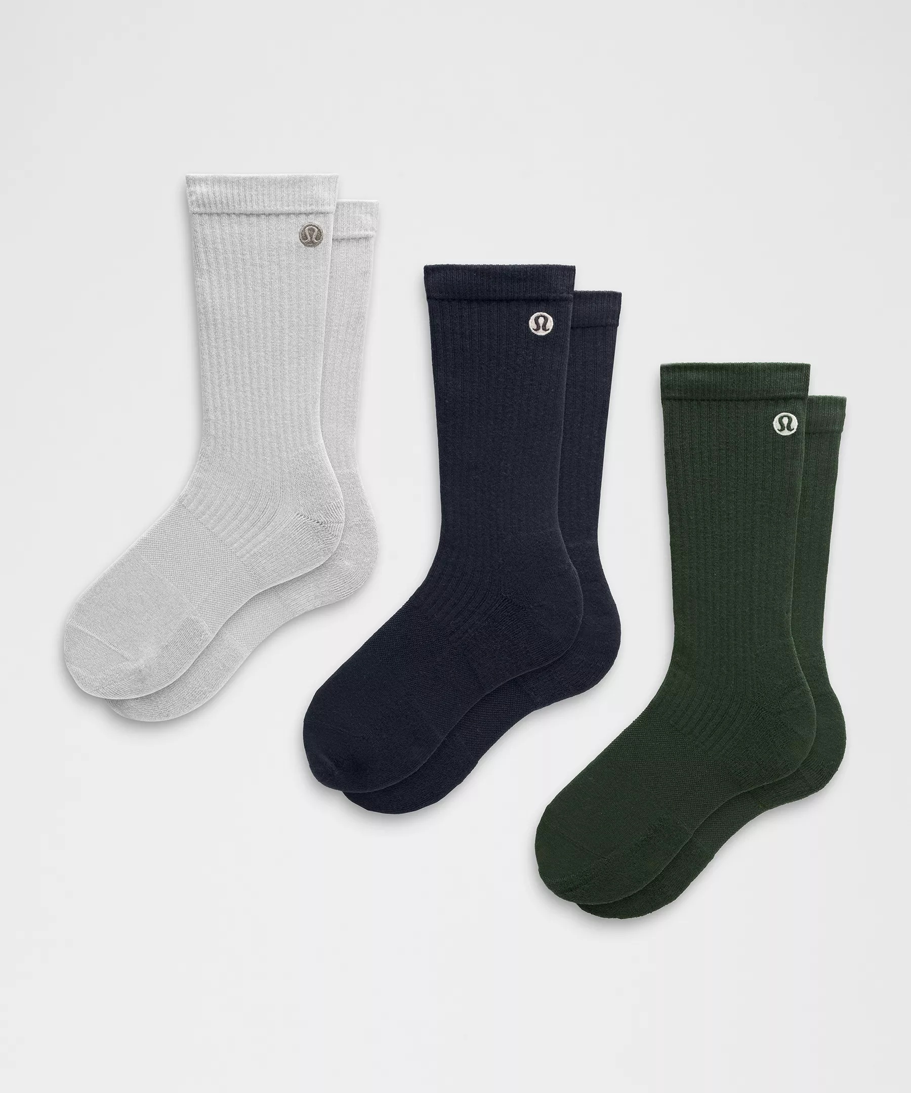 Men's Daily Stride Ribbed Comfort Crew Socks *3 Pack - 1
