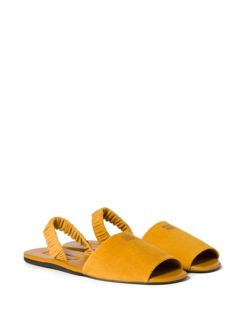 Miu Miu ruched suede sandals outlook