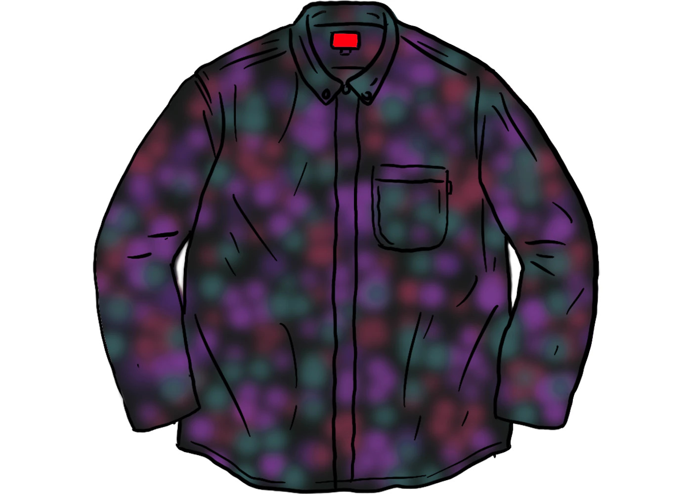 Supreme Digi Floral Corduroy Shirt Navy - 1