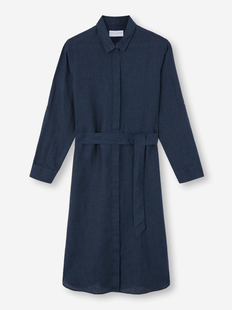 Women's Dress Sicily Linen Navy 7