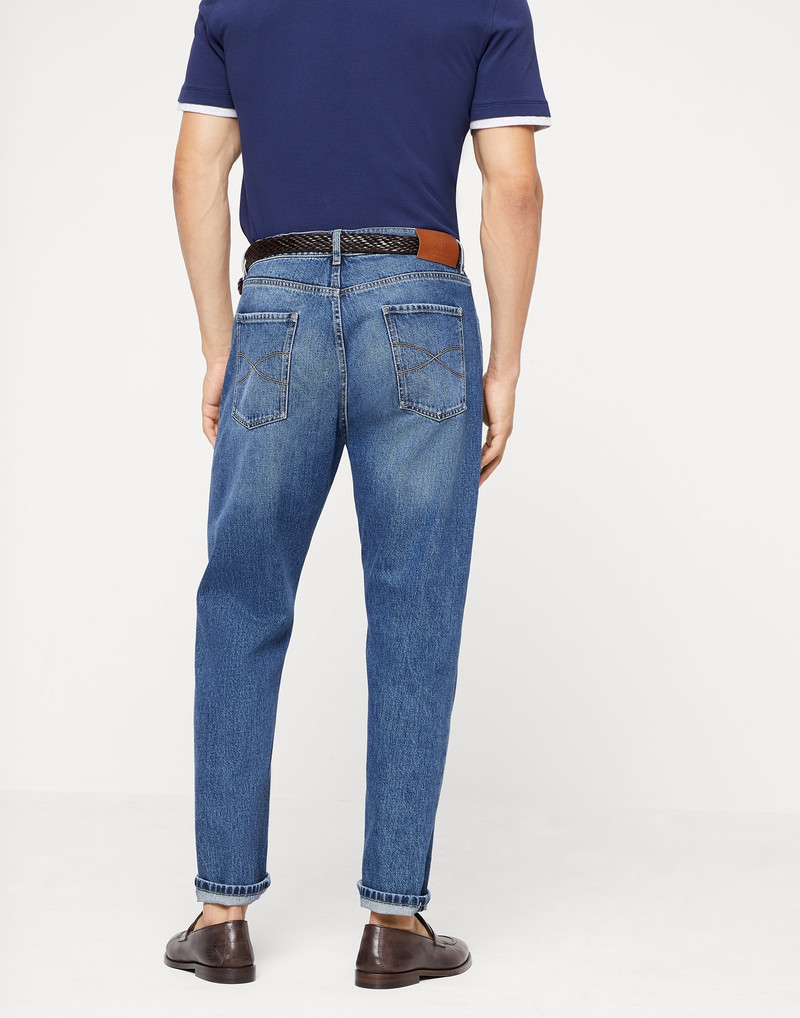 Brunello Cucinelli Denim iconic fit five-pocket trousers outlook