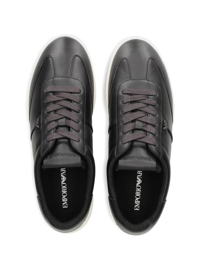 logo-plaque leather sneakers 3