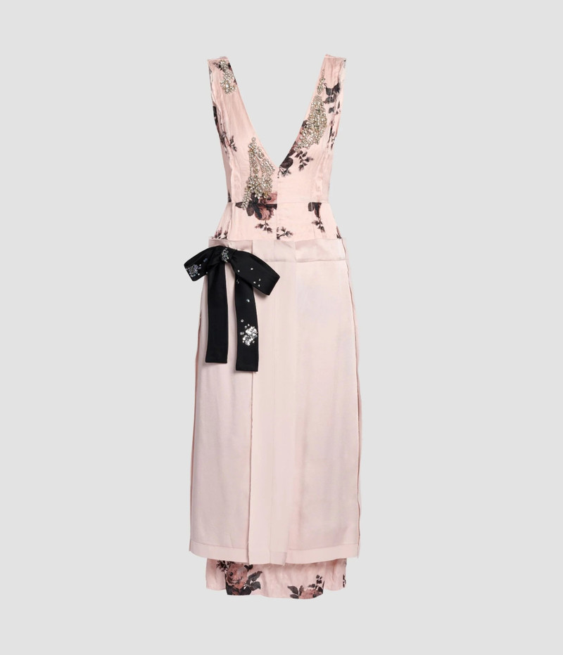 EMBROIDERED CADY SLEEVELESS MIDI DRESS 1