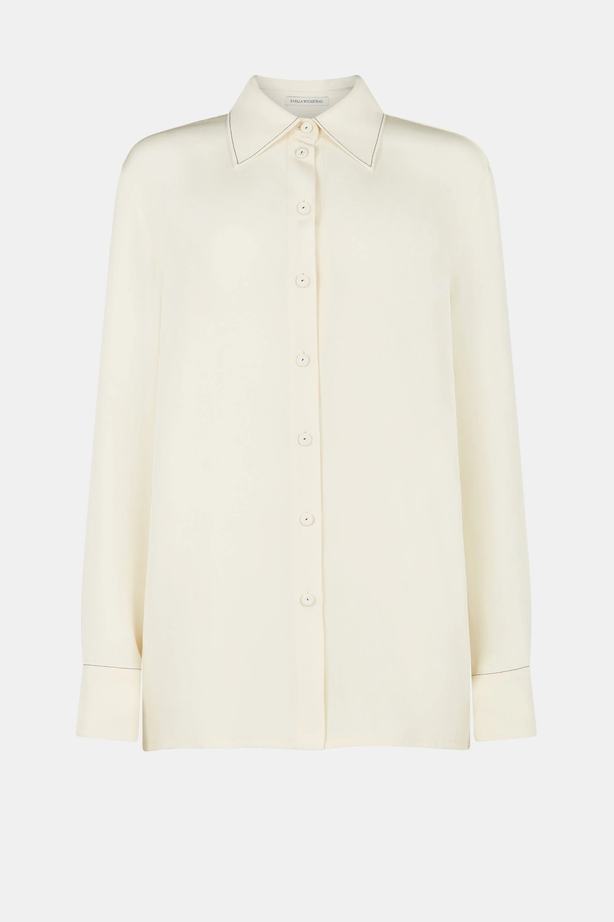 Michio Top In Ivory Silk Crepe De Chine - 1
