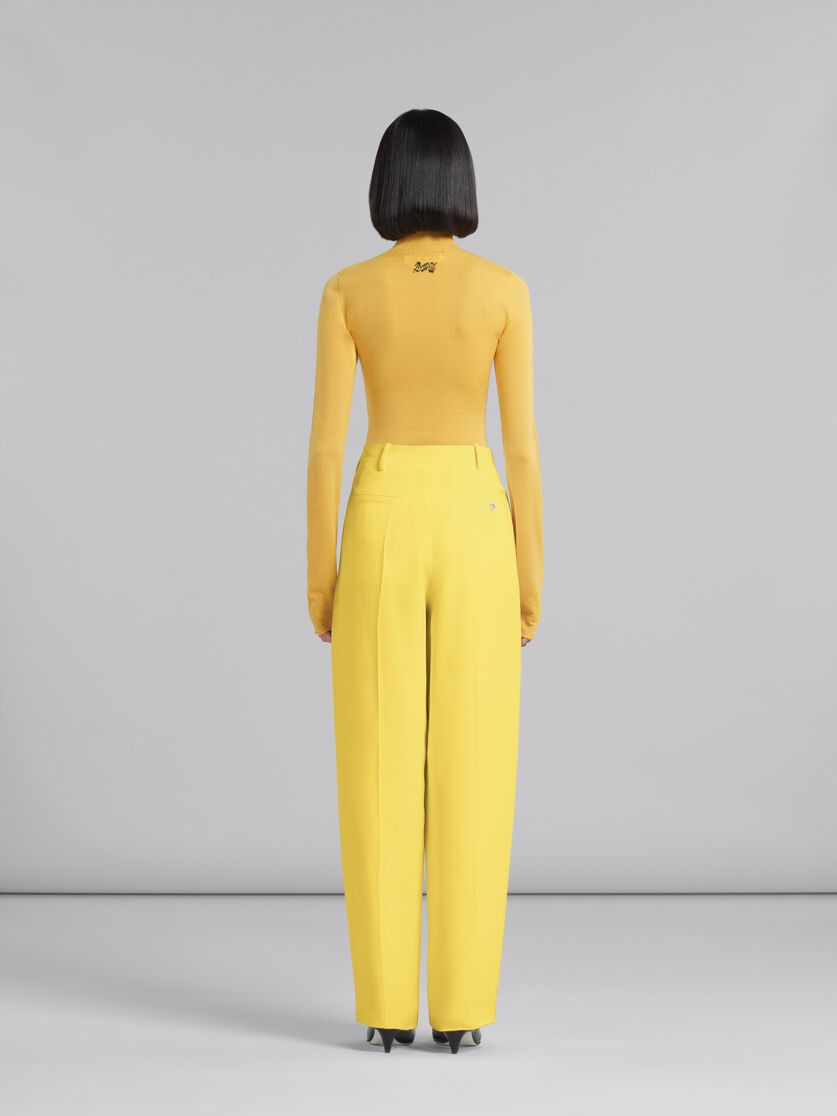 YELLOW CADY TAILORED TROUSERS - 3