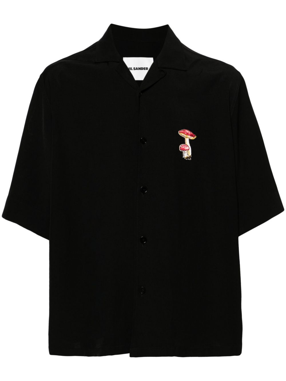 + mushroom-embroidered bowling shirt - 1
