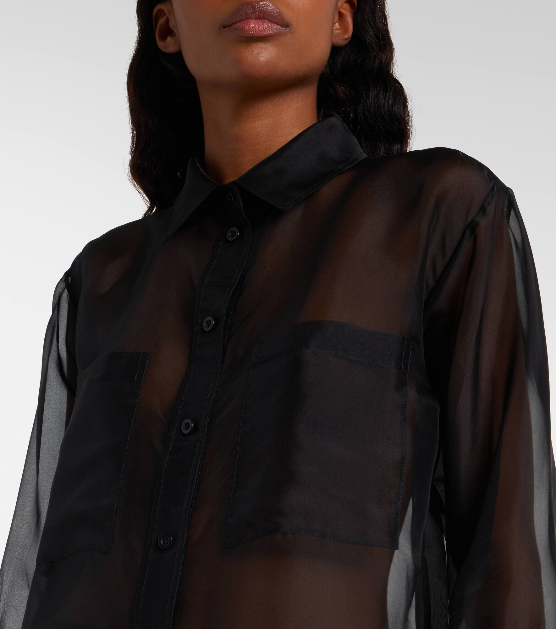 Sheer silk organza shirt - 4