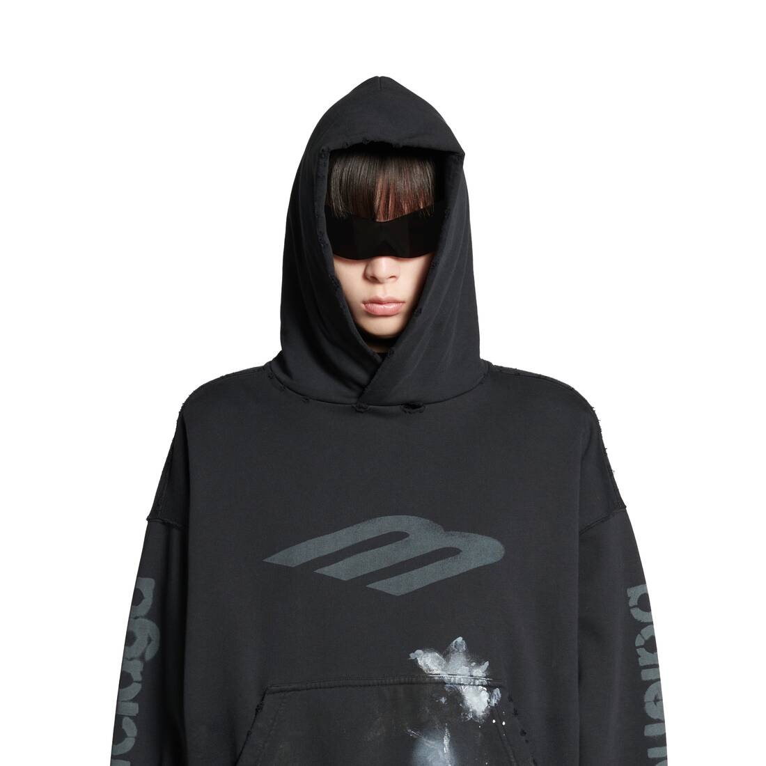 3b Stencil Hoodie Medium Fit in Black - 5