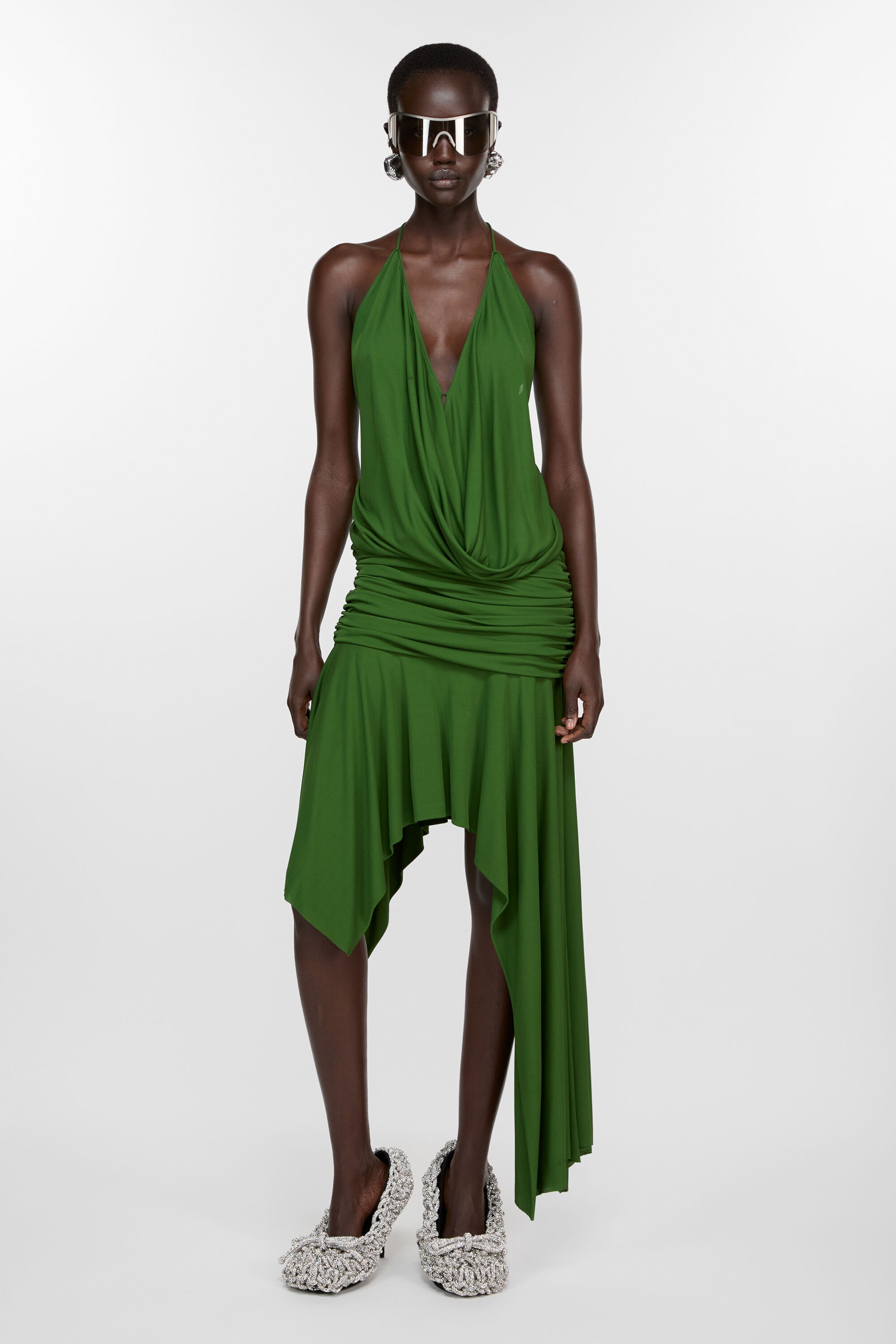 Strap dress - Dark green - 4