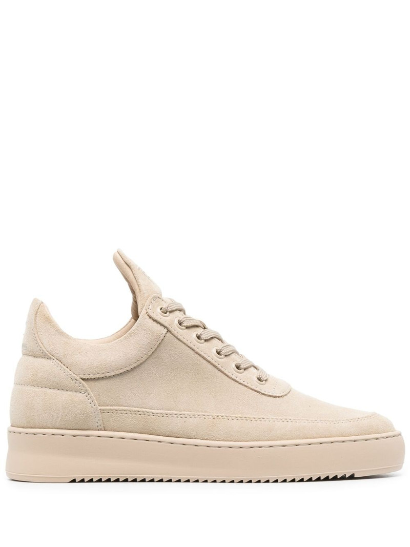 embroidered-logo suede sneakers 1