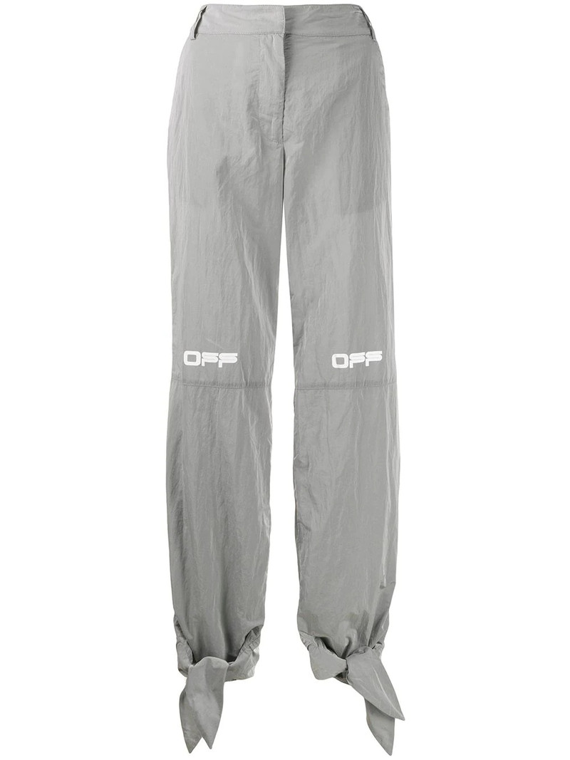 printed logo tie cuffs trousers 3