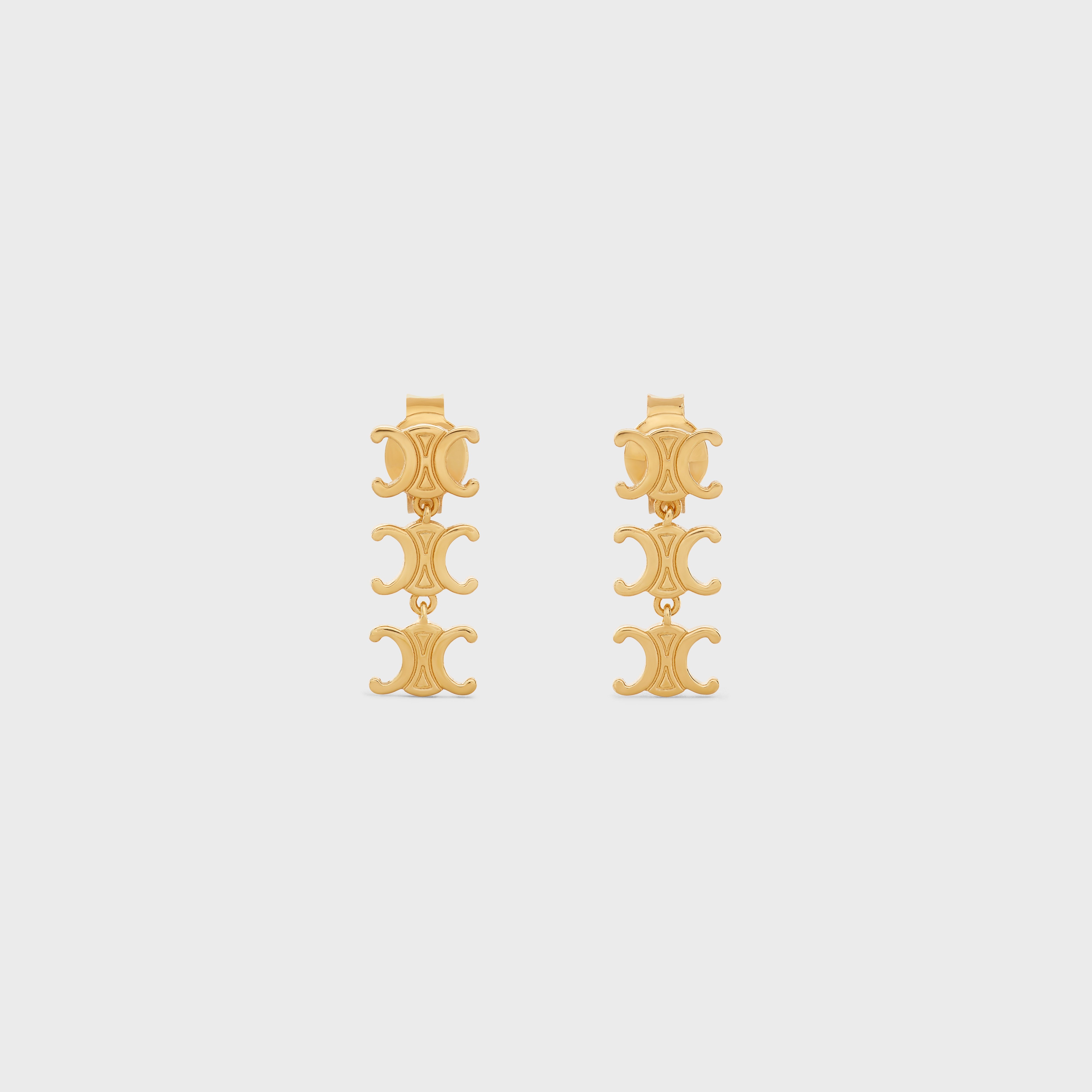 Triomphe Multi Short Earrings in Brass with Gold Finish - 1