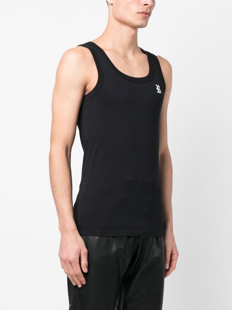 logo print tank top - 3