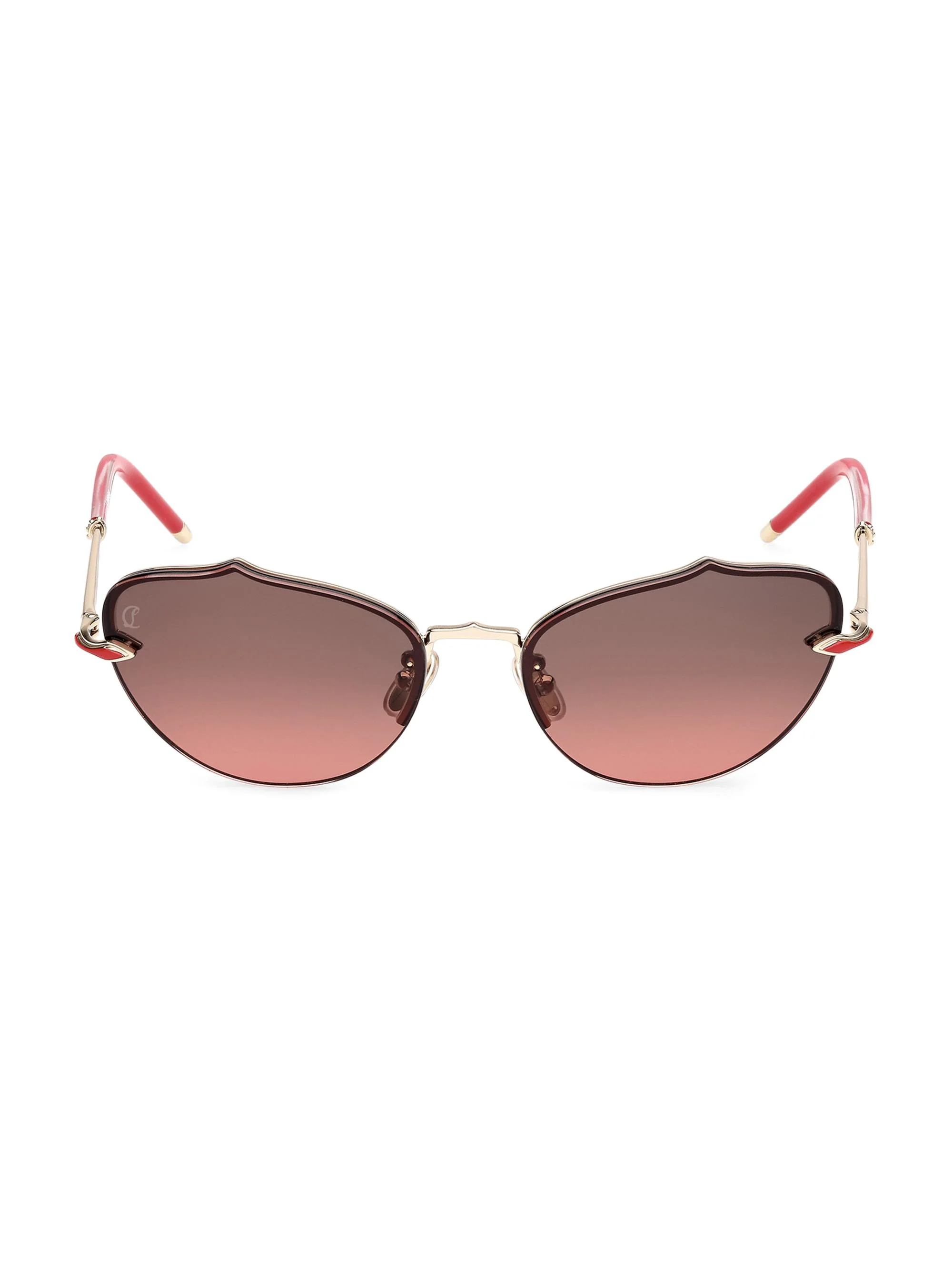 Women's 59MM Cat-Eye Sunglasses - Gold Red - 1