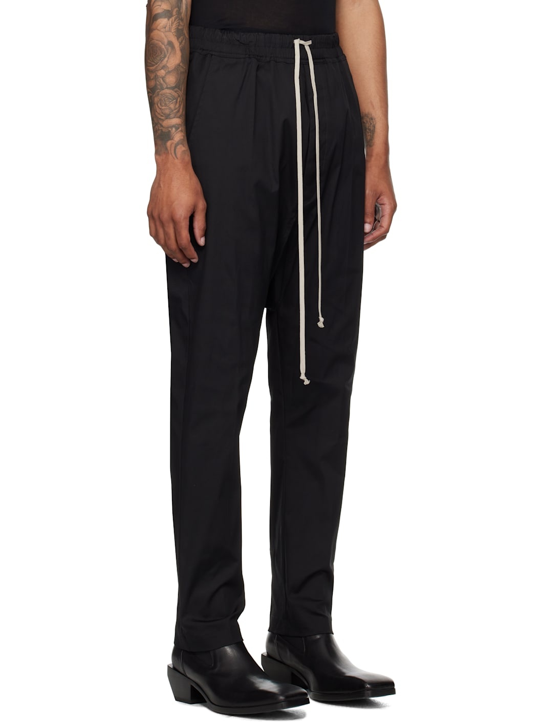 Black Concordians Drawstring Long Trousers - 2