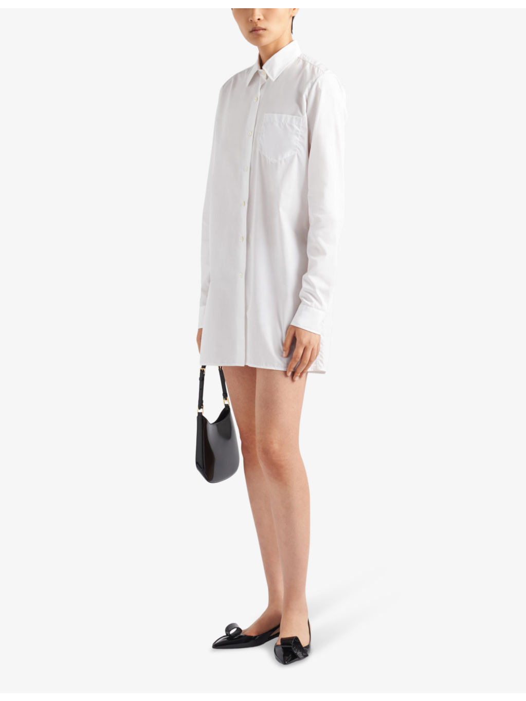 Logo-patch cotton-poplin mini shirtdress - 2