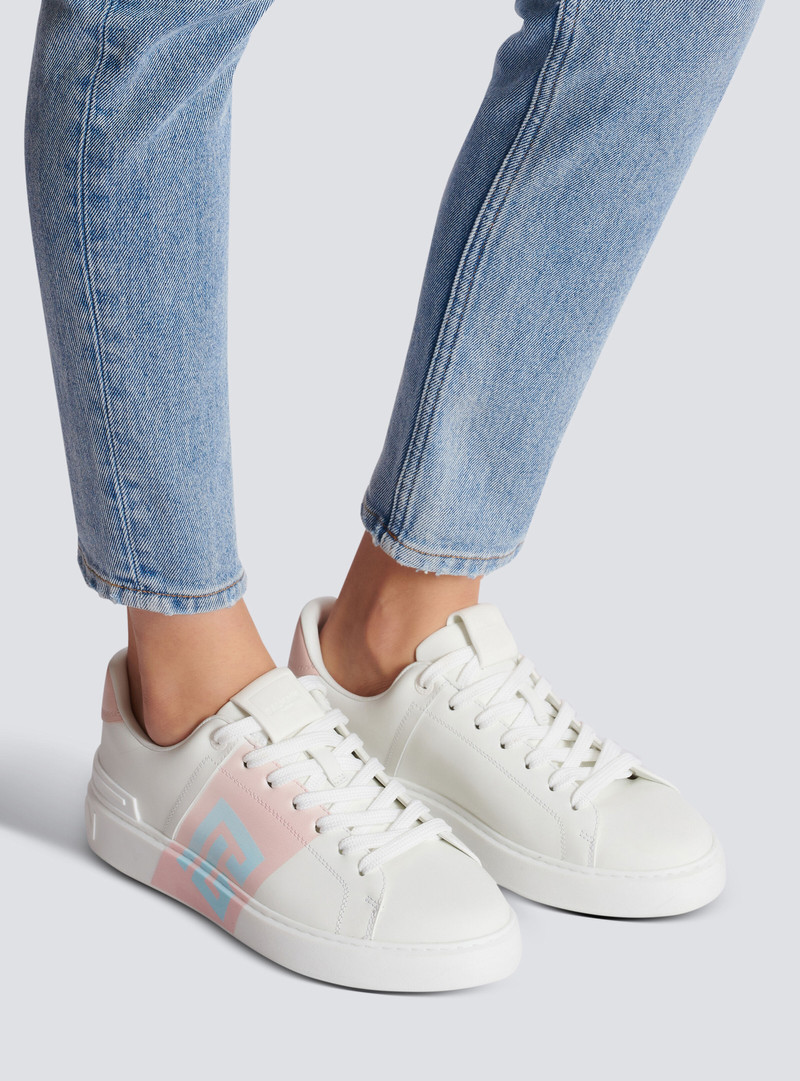 Balmain B-Court trainers in calfskin outlook