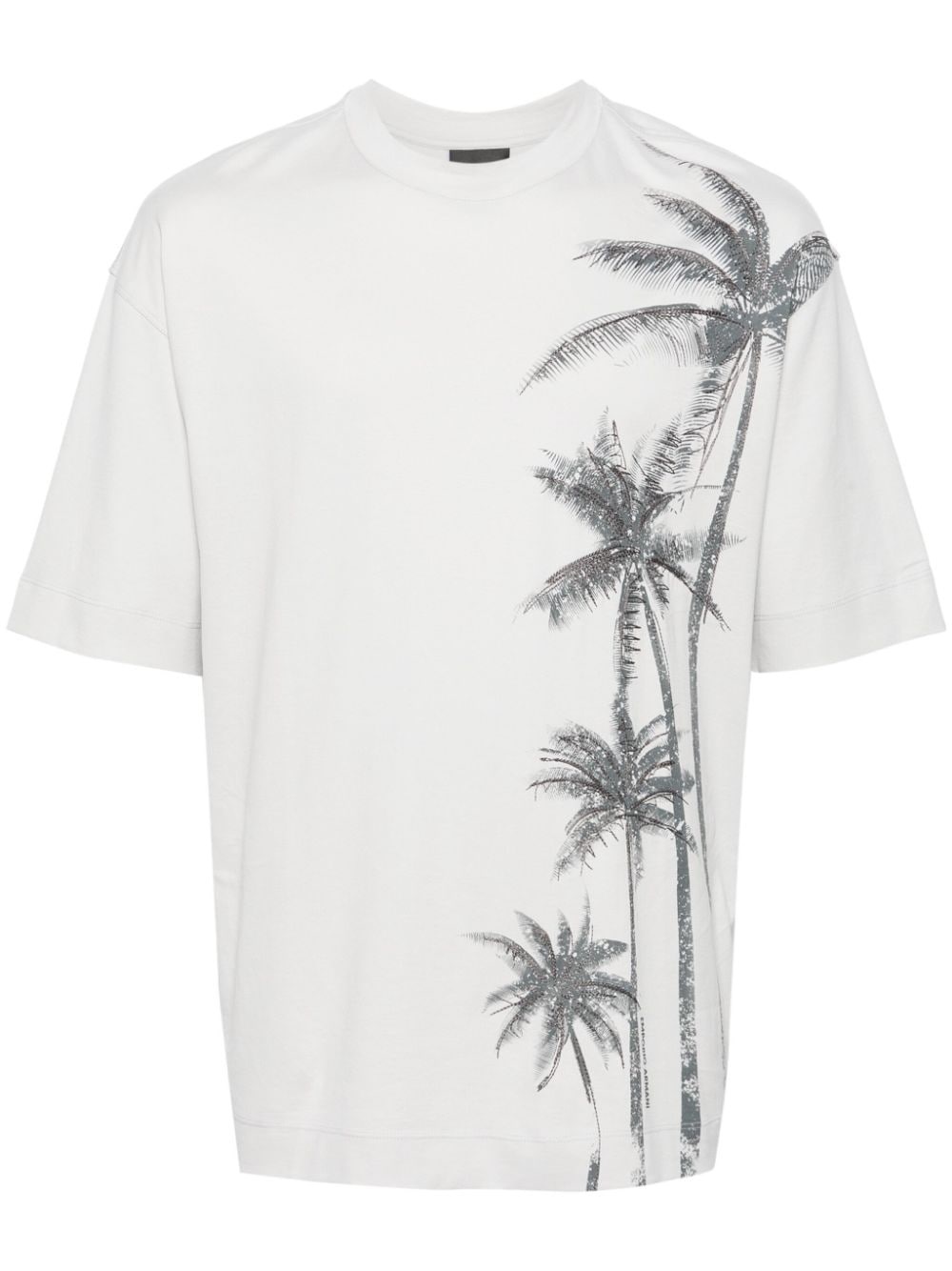 palm tree-print cotton T-shirt - 1