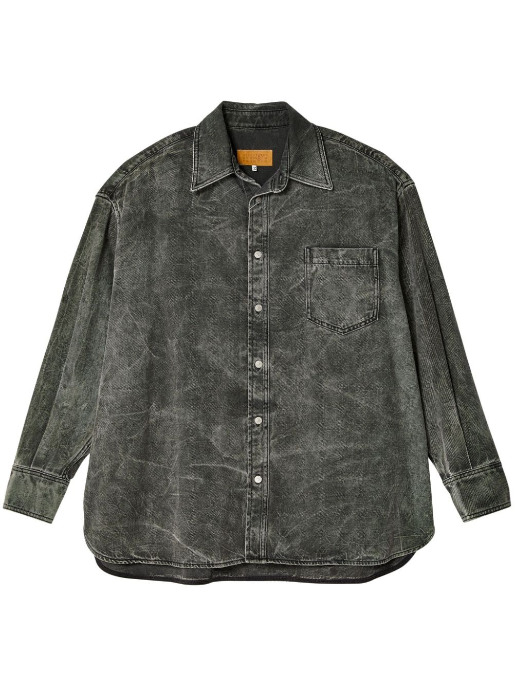 long-sleeve cotton denim shirt - 1