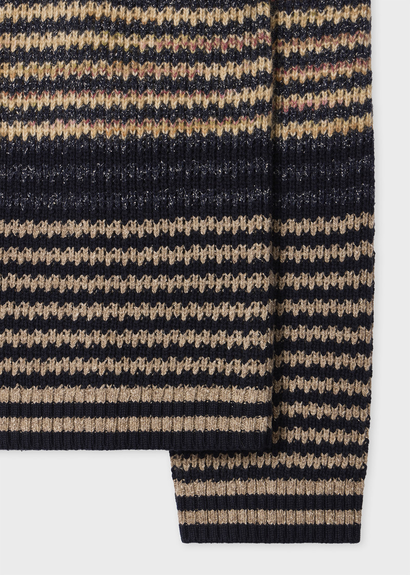 Paul Smith Women's Brown Textured Stripe Knitted Sweater outlook