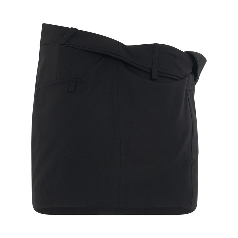 JACQUEMUS Bahia Twist Mini Skirt in Black outlook