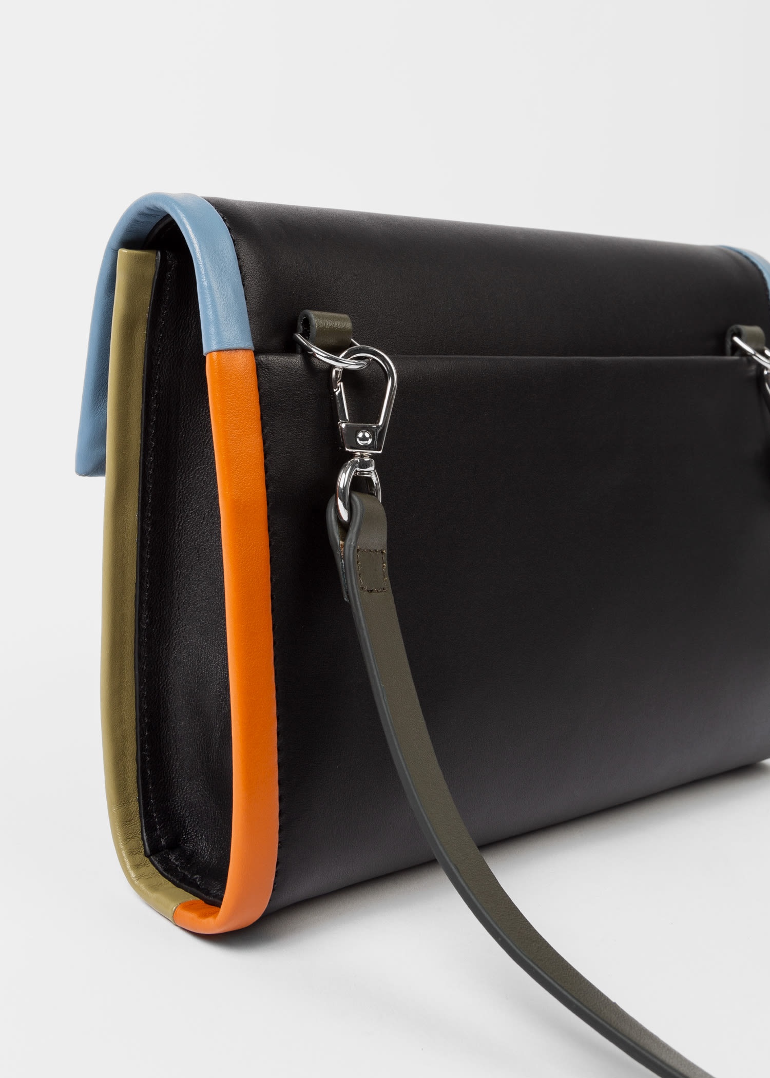 Leather Contrast Piping Cross-Body Bag - 3