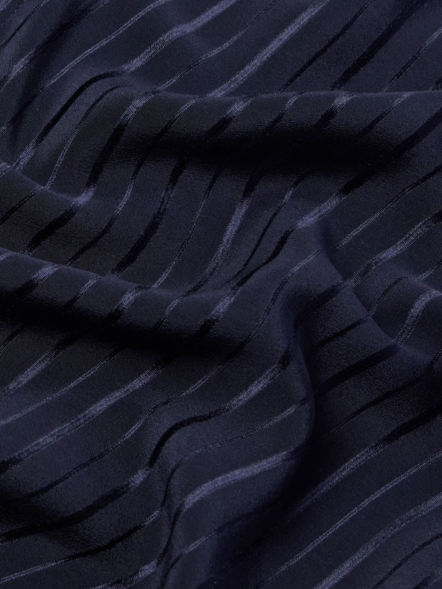 Striped Silk Shirt Navy - 6