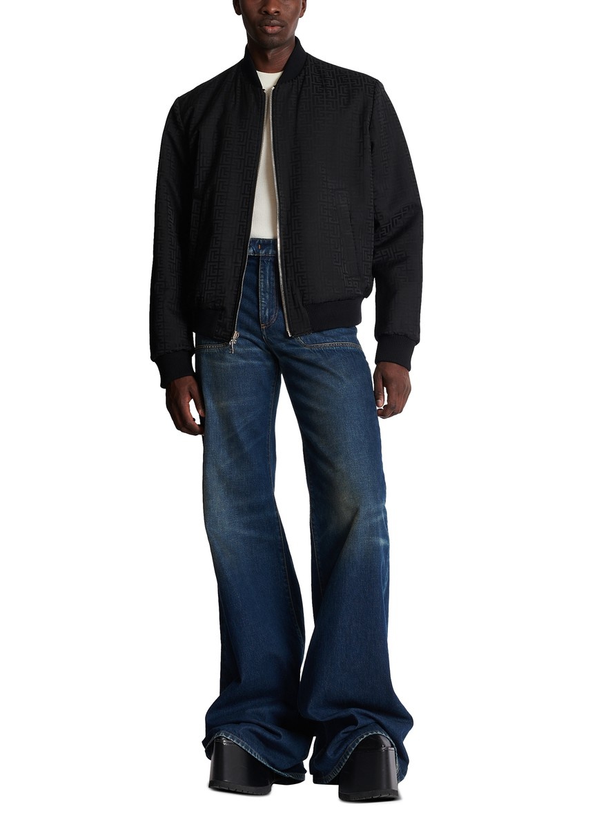 BALMAIN モノグラム ボンバージャケット シルク リバーシブル 48 BALMAIN モノグラム ボンバージャケット シルク リバーシブル 48