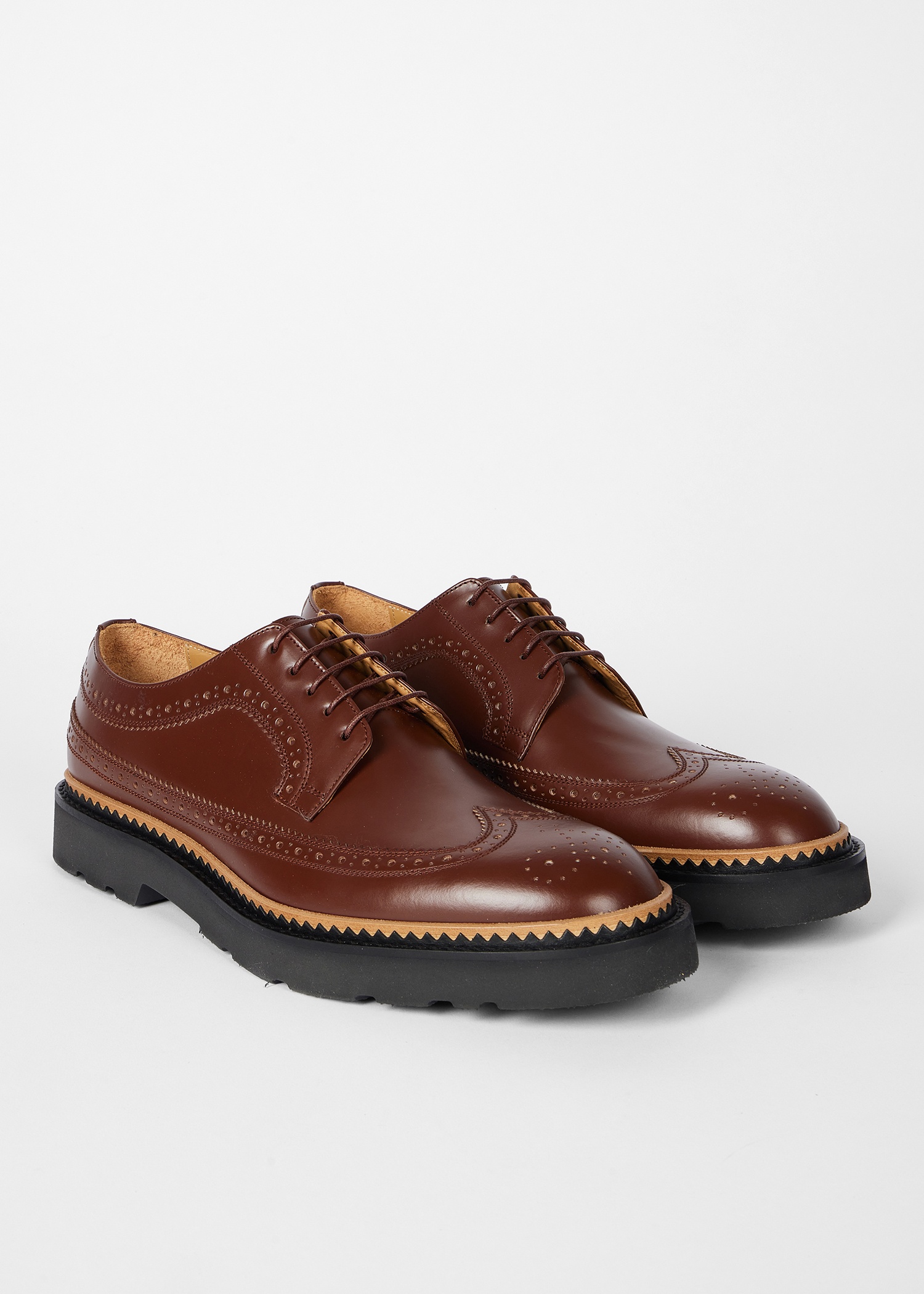 Tan Leather 'Count' Brogues - 4