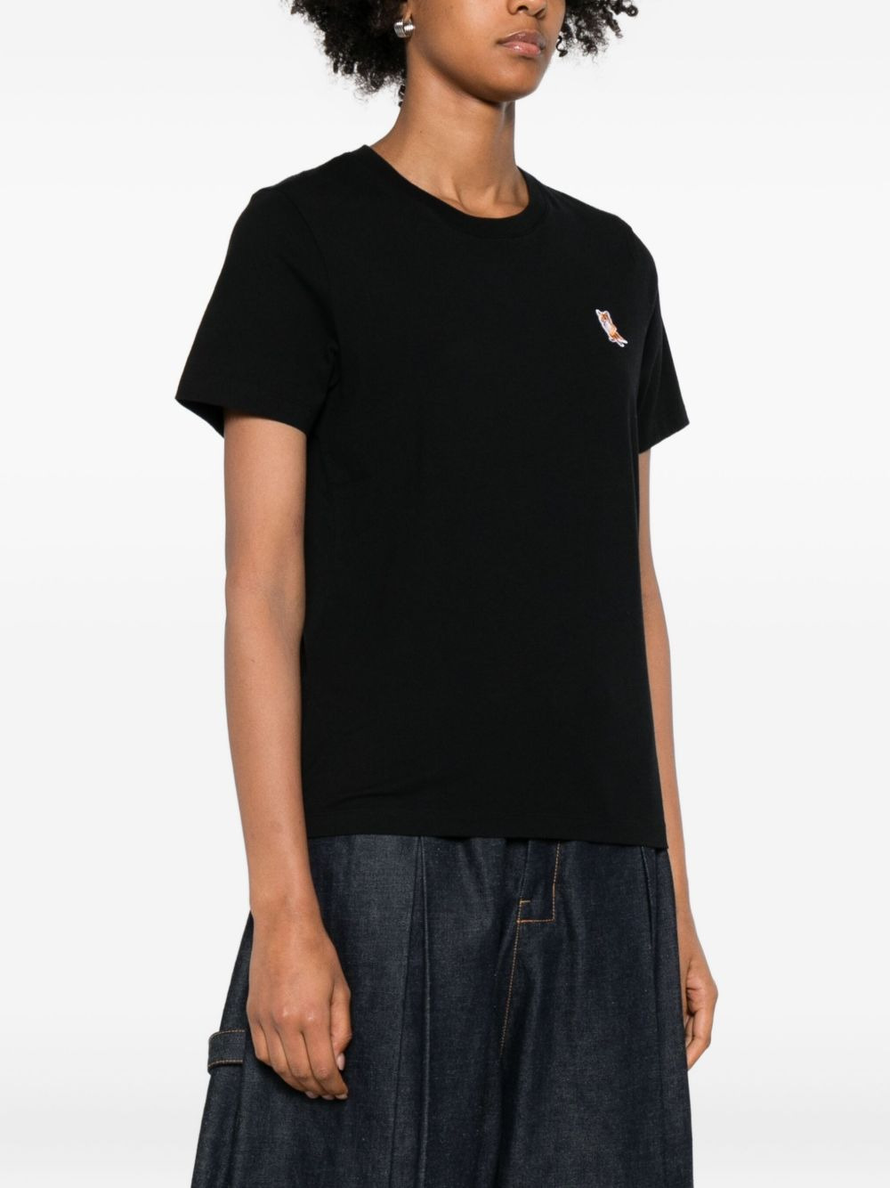 fox-embroidered cotton T-shirt - 3