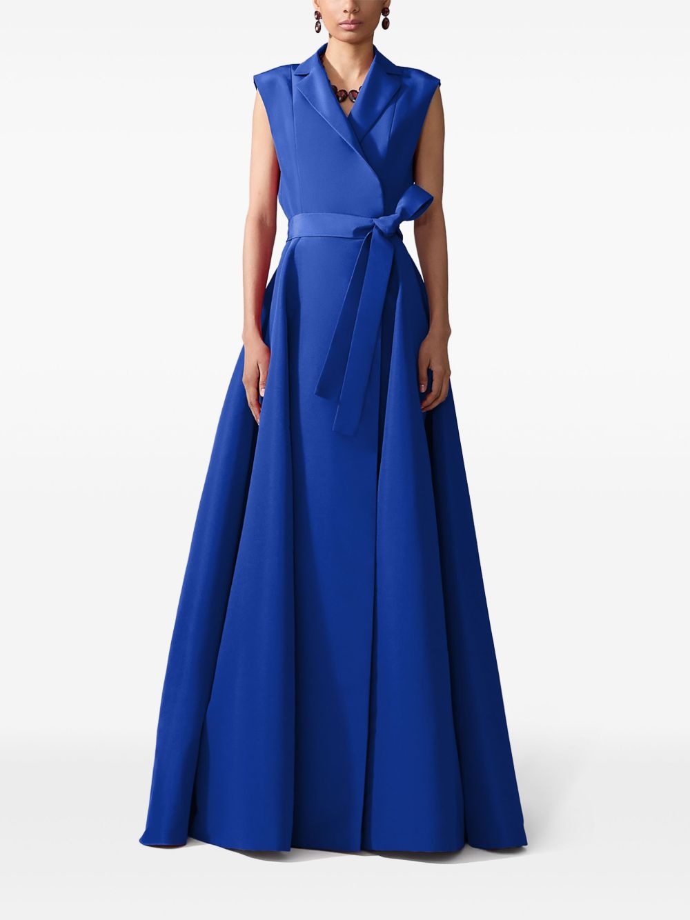 belted sleeveless gown - 2